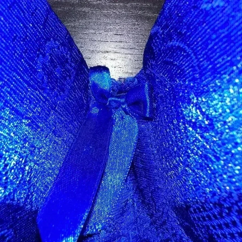 NWOT PADDED BRA SHINY COBALT size 46/105 cup size D - Picture 4 of 5